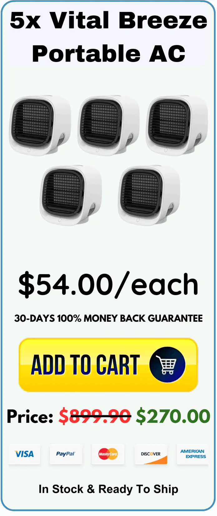 Vital Breeze Portable AC offer package price 